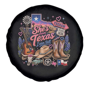 She Is From Texas I Can Tell Spare Tire Cover Texas Girl Pride TS11 Print Your Wear