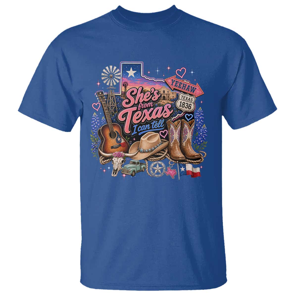 She Is From Texas I Can Tell T Shirt Texas Girl Pride TS11 Royal Blue Print Your Wear