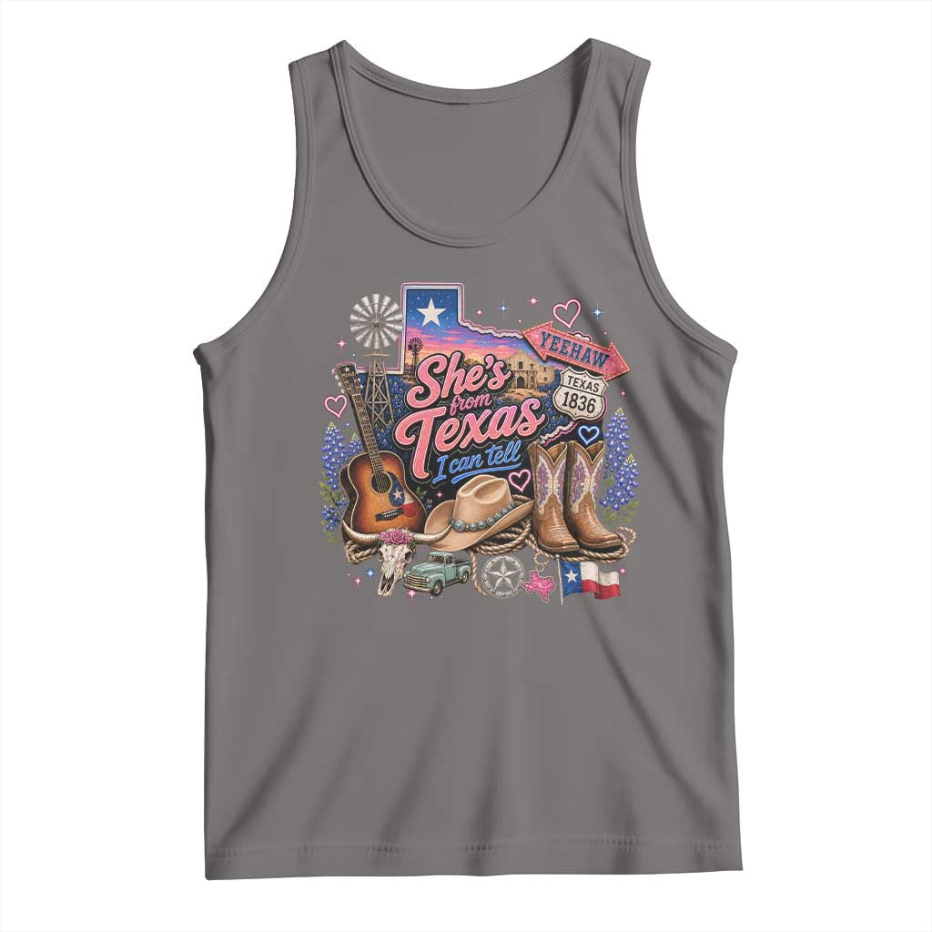 She Is From Texas I Can Tell Tank Top Texas Girl Pride TS11 Deep Heather Print Your Wear