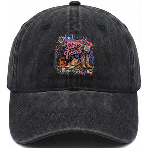 She Is From Texas I Can Tell Washed Cotton Baseball Cap Texas Girl Pride TS11 Print Your Wear