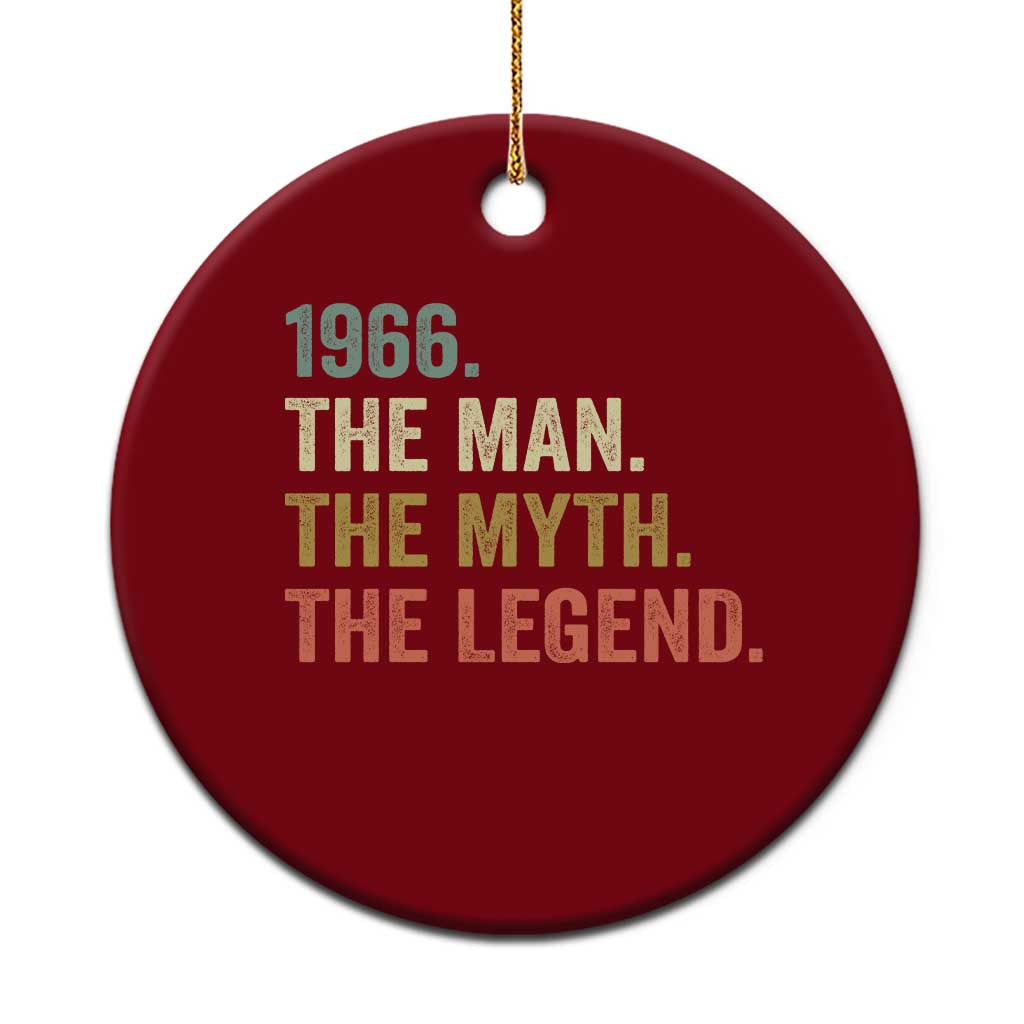 Funny 60th Birthday Retro 1966 The Man The Myth The Legend Ceramic Ornament 60 Years Old Gifts