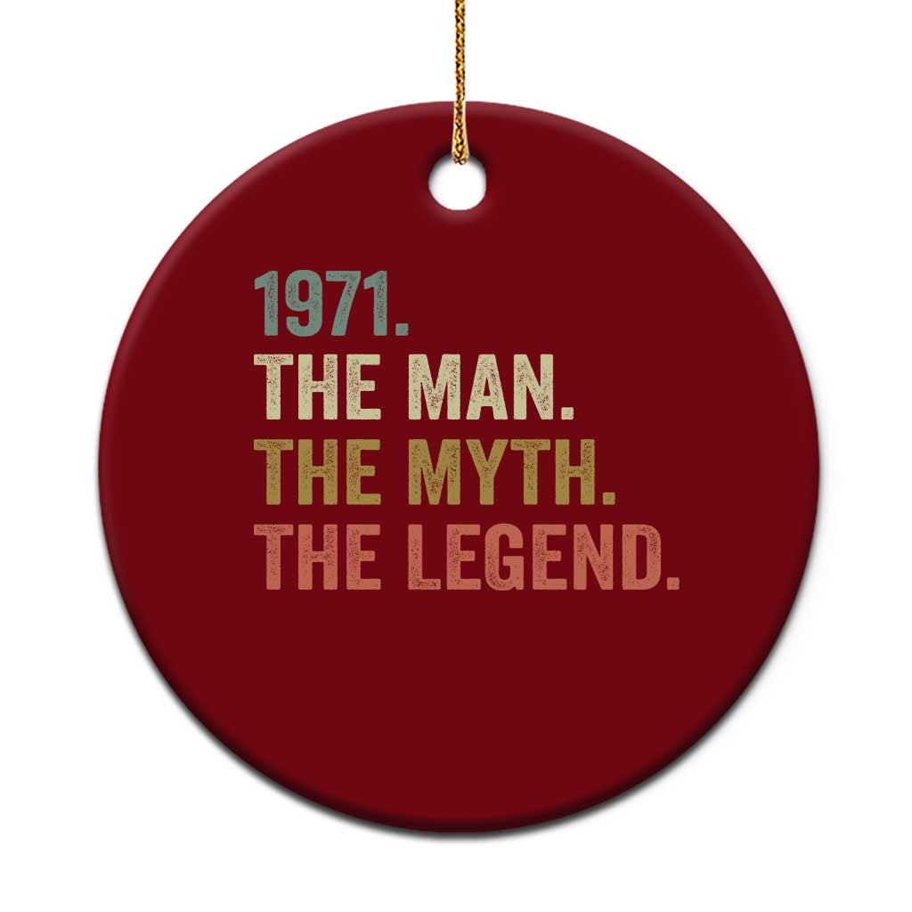Funny 55th Birthday Retro 1971 The Man The Myth The Legend Ceramic Ornament 55 Years Old Gifts