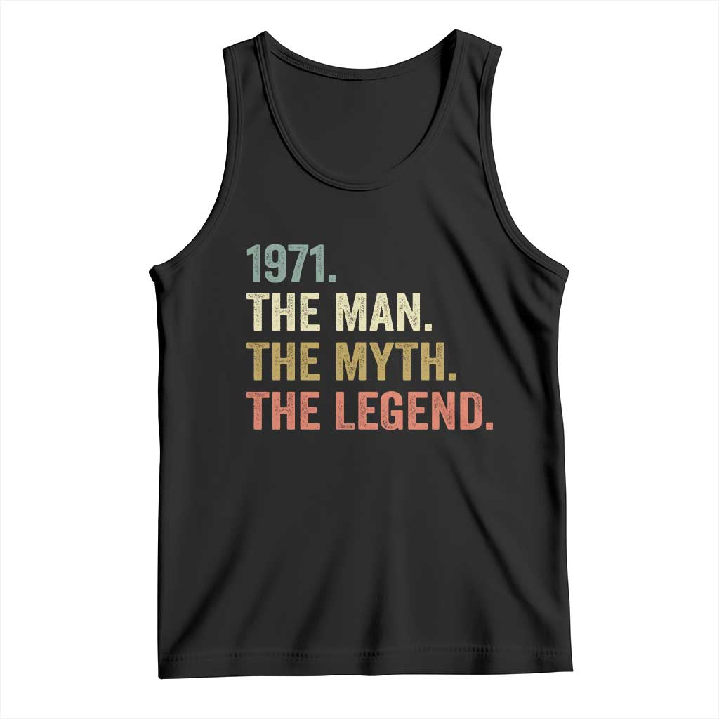 Funny 55th Birthday Retro 1971 The Man The Myth The Legend Tank Top 55 Years Old Gifts