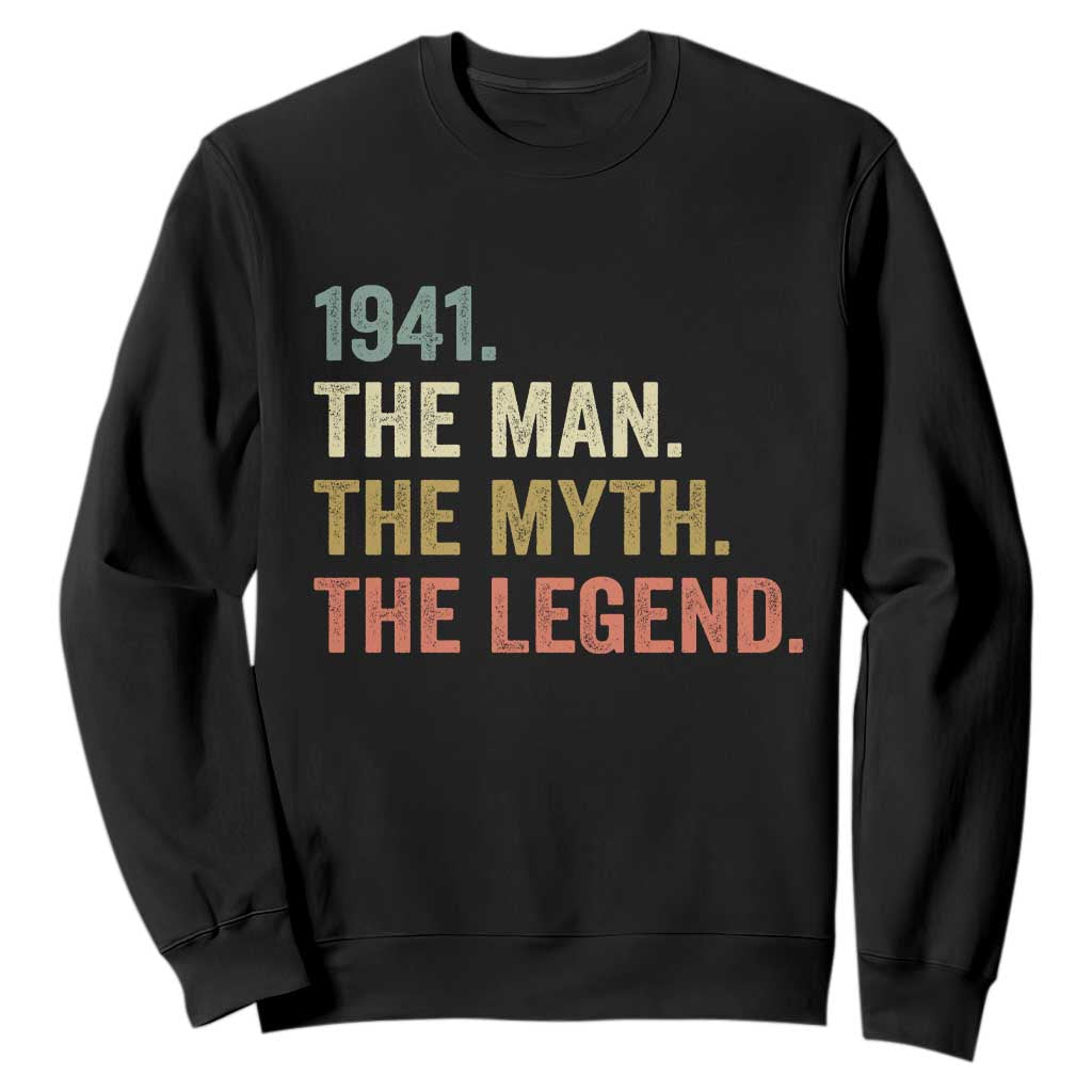 Funny 85th Birthday Retro 1941 The Man The Myth The Legend Sweatshirt 85 Years Old Gifts