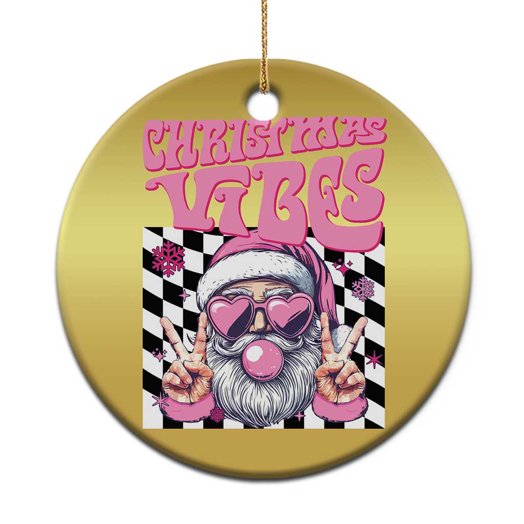 Funny Pink Santa Christmas Christmas Ornament Christmas Vibes Checkboard TS11 Print Your Wear