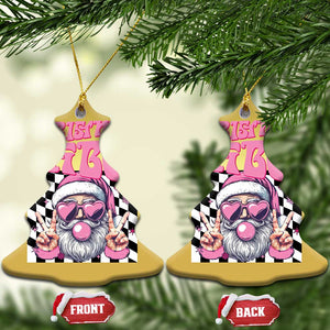 Funny Pink Santa Christmas Christmas Ornament Christmas Vibes Checkboard TS11 Christmas Tree Gold Print Your Wear