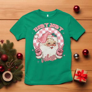 Funny Christmas T Shirt Holly Jolly Vibes Retro Pink Santa TS11 Irish Green Print Your Wear