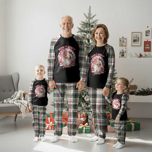 Funny Christmas Plaid Pajama Set Holly Jolly Vibes Retro Pink Santa TS11 Christmas Plaid Print Your Wear