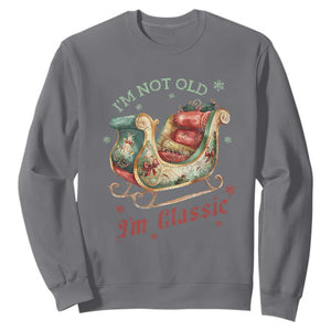 Funny I'm Not Old I'm Classic Sweatshirt Vintage Santa Sleigh Christmas TS11 Charcoal Print Your Wear