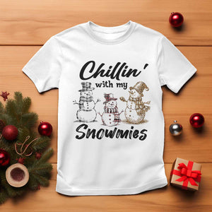 Funny Christmas T Shirt Chilln' With My Snowmies Plaid Snowman TS11 White Print Your Wear