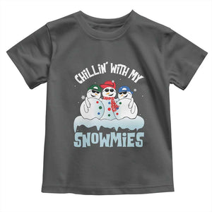 Funny Christmas Snowman Baby Shirt Chillin' With My Snowmies Squad TS11 Dark Heather Print Your Wear