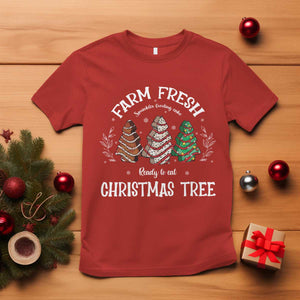 Christmas Tree Cake T Shirt Farm Fresh Sprinkles Frosting Ready To Eat Xmas Baking TS11 Red Print Your Wear