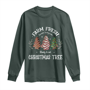 Christmas Tree Cake Long Sleeve Shirt Farm Fresh Sprinkles Frosting Ready To Eat Xmas Baking TS11 Dark Forest Green Print Your Wear