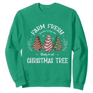 Christmas Tree Cake Sweatshirt Farm Fresh Sprinkles Frosting Ready To Eat Xmas Baking TS11 Irish Green Print Your Wear