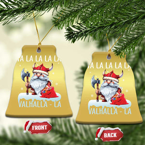 Viking Xmas Christmas Ornament Fa La La La Valhalla La Viking Santa Gnome TS11 Bell Flake Gold Print Your Wear