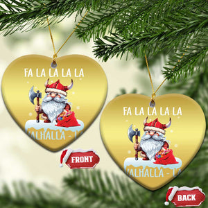 Viking Xmas Christmas Ornament Fa La La La Valhalla La Viking Santa Gnome TS11 Heart Gold Print Your Wear