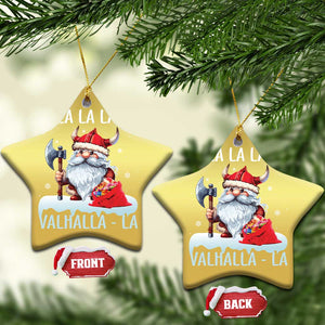 Viking Xmas Christmas Ornament Fa La La La Valhalla La Viking Santa Gnome TS11 Star Gold Print Your Wear