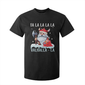 Viking Christmas T Shirt For Kid Fa La La La Valhalla La Viking Santa Gnome TS11 Black Print Your Wear