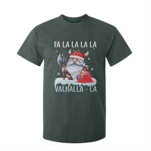 Viking Christmas T Shirt For Kid Fa La La La Valhalla La Viking Santa Gnome TS11 Dark Forest Green Print Your Wear