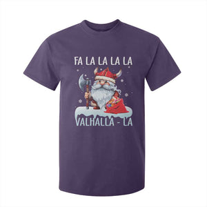 Viking Christmas T Shirt For Kid Fa La La La Valhalla La Viking Santa Gnome TS11 Purple Print Your Wear