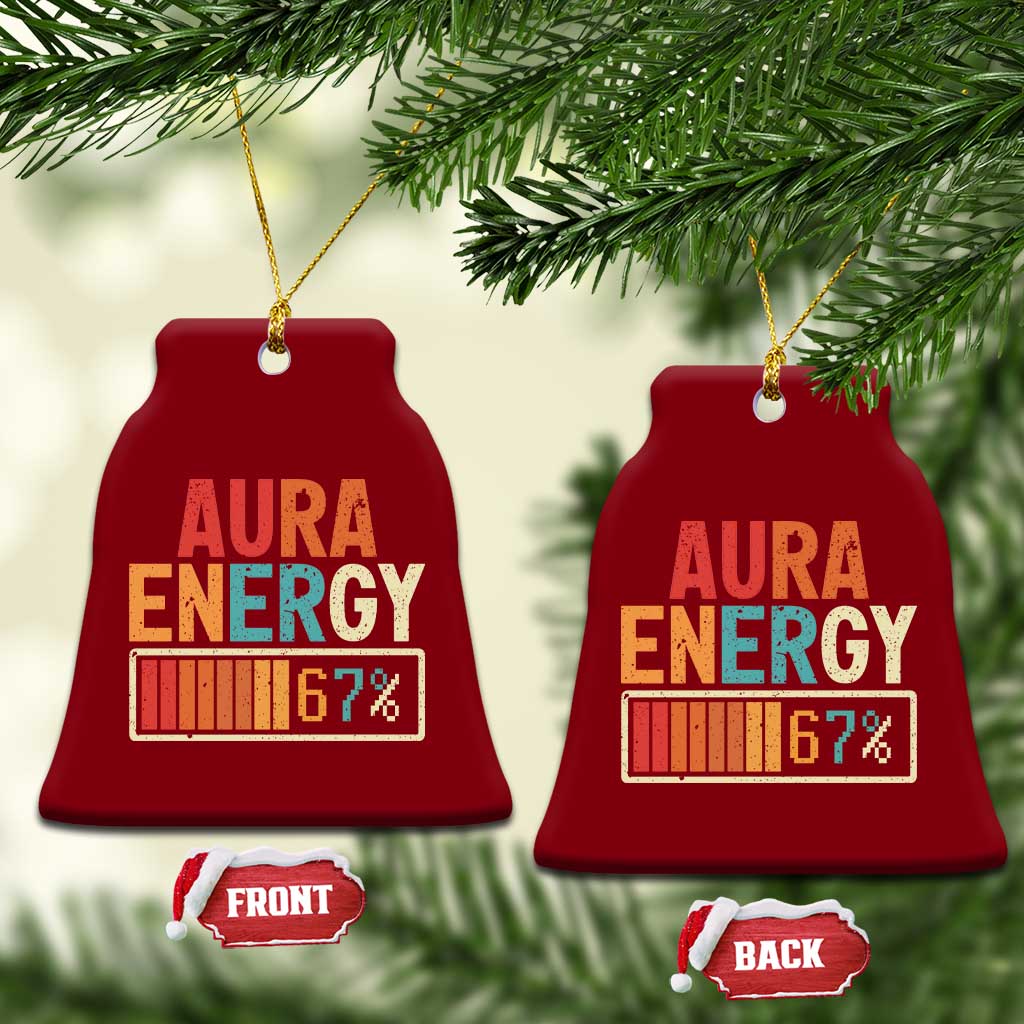 Funny Aura Energy At 67 Ceramic Ornament Six Seven Meme Gen Alpha Slang TS11 Print Your Wear