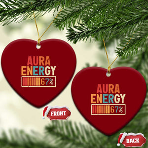 Funny Aura Energy At 67 Ceramic Ornament Six Seven Meme Gen Alpha Slang TS11 Print Your Wear