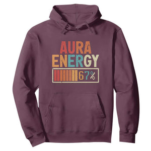 Funny Aura Energy At 67 Hoodie Six Seven Meme Gen Alpha Slang TS11 Maroon Print Your Wear