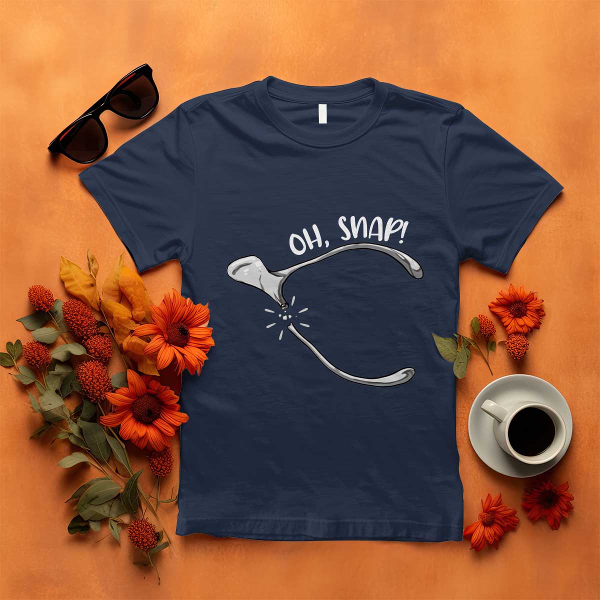 Funny Thanksgiving Oh Snap T Shirt Turkey Wishbone TS11 Navy Print Your Wear