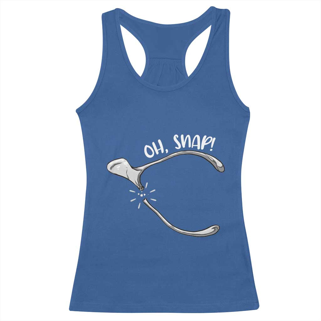 Funny Thanksgiving Oh Snap Racerback Tank Top Turkey Wishbone TS11 Royal Blue Print Your Wear