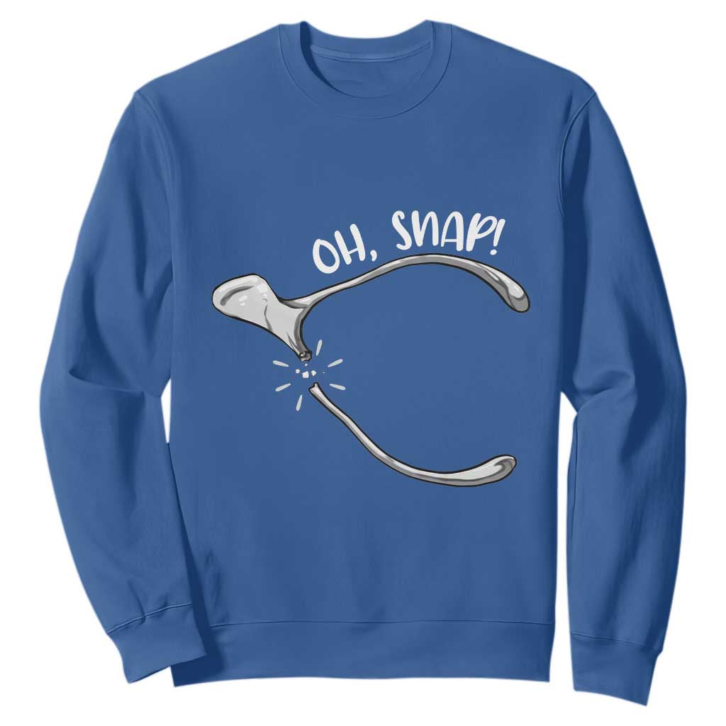 Funny Thanksgiving Oh Snap Sweatshirt Turkey Wishbone TS11 Royal Blue Print Your Wear