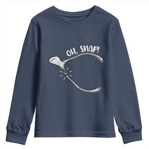 Funny Thanksgiving Oh Snap Youth Sweatshirt Turkey Wishbone TS11 Navy Print Your Wear