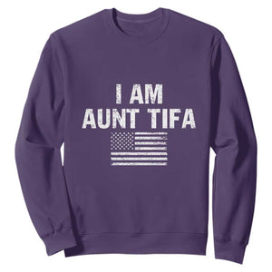Funny I Am Aunt Tifa Sweatshirt Political Satire Vintage American Flag TS11 Purple Print Your Wear