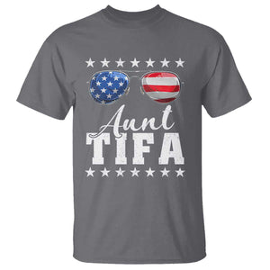 Funny Aunt Tifa T Shirt Political Satire American Flag Sunglasses TS11 Charcoal Print Your Wear