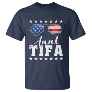 Funny Aunt Tifa T Shirt Political Satire American Flag Sunglasses TS11 Navy Print Your Wear