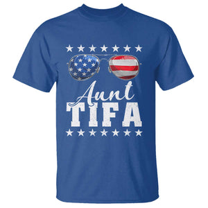 Funny Aunt Tifa T Shirt Political Satire American Flag Sunglasses TS11 Royal Blue Print Your Wear