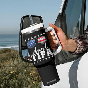 Funny Aunt Tifa Tumbler With Handle Political Satire American Flag Sunglasses TS11 Print Your Wear