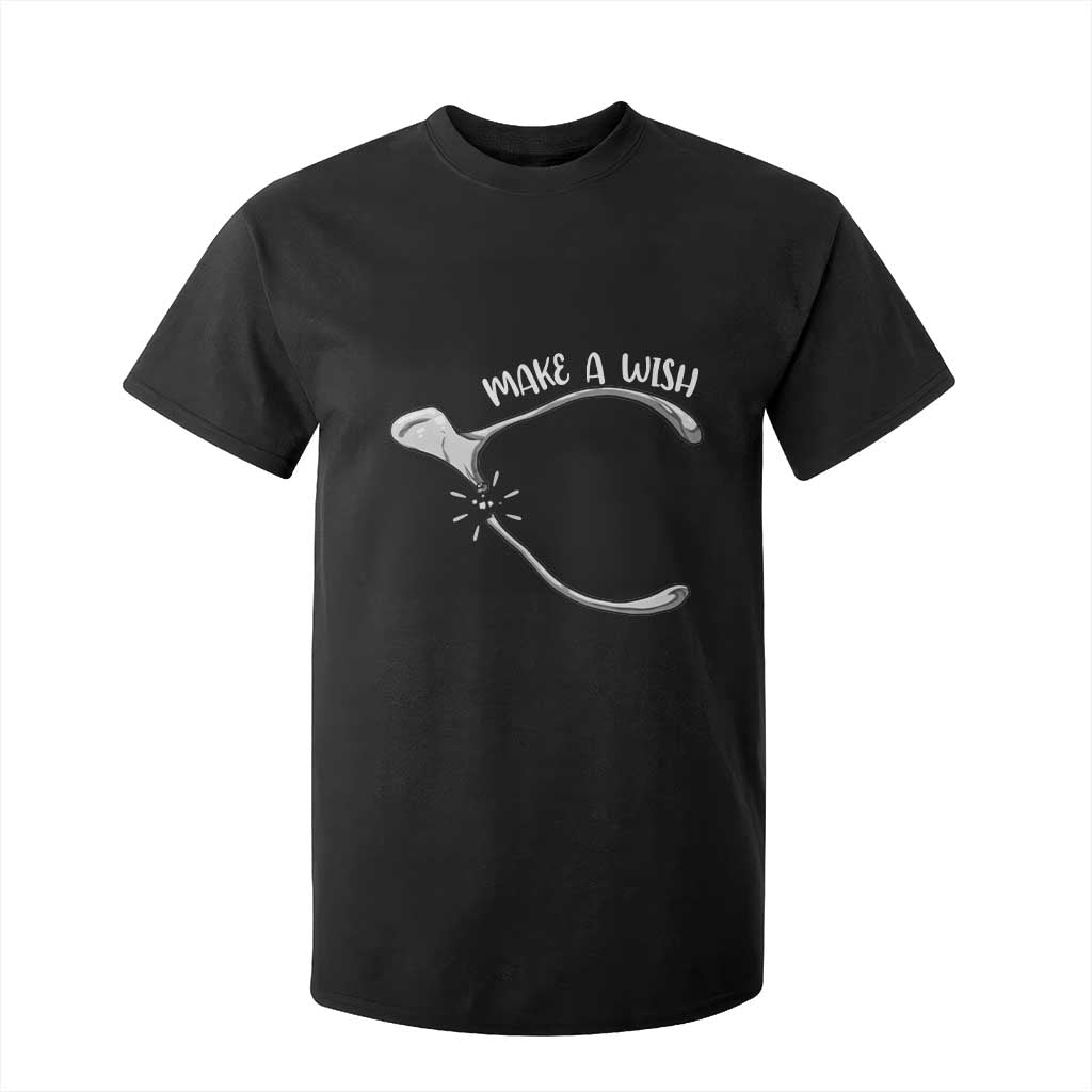 Funny Thanksgiving Turkey Wishbone T Shirt For Kid Make A Wish Chicken Turkey TS11 Black Print Your Wear
