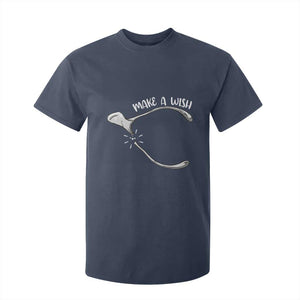 Funny Thanksgiving Turkey Wishbone T Shirt For Kid Make A Wish Chicken Turkey TS11 Navy Print Your Wear