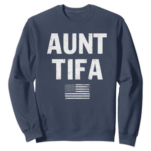 Funny Aunt Tifa Sweatshirt Political Satire Vintage American Flag TS11 Navy Print Your Wear