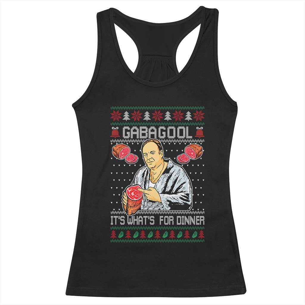Funny Christmas Mafia Racerback Tank Top Gabagool It Is Whats For Dinner Gangster Movie TS11 Black Print Your Wear