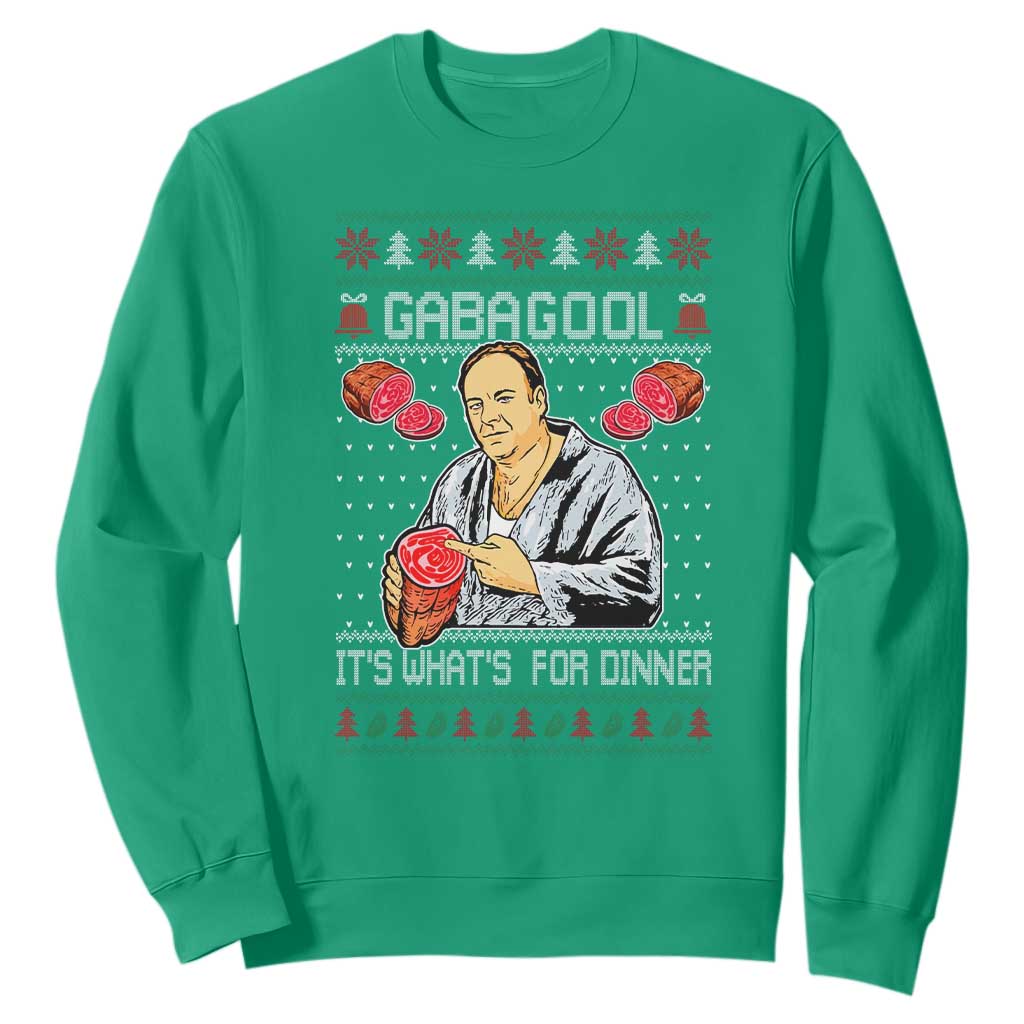 Funny Christmas Mafia Sweatshirt Gabagool It Is Whats For Dinner Gangster Movie TS11 Irish Green Print Your Wear
