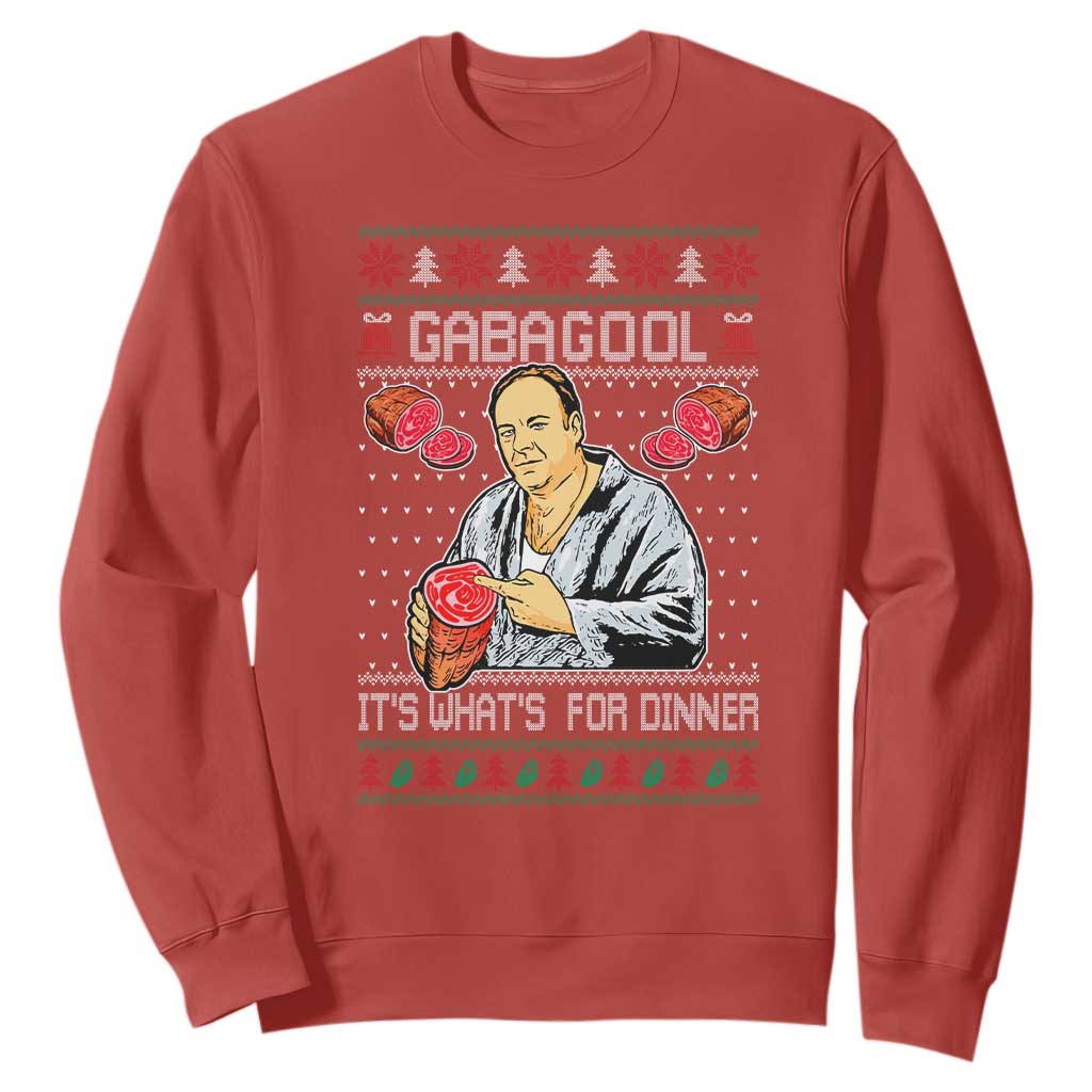 Funny Christmas Mafia Sweatshirt Gabagool It Is Whats For Dinner Gangster Movie TS11 Red Print Your Wear