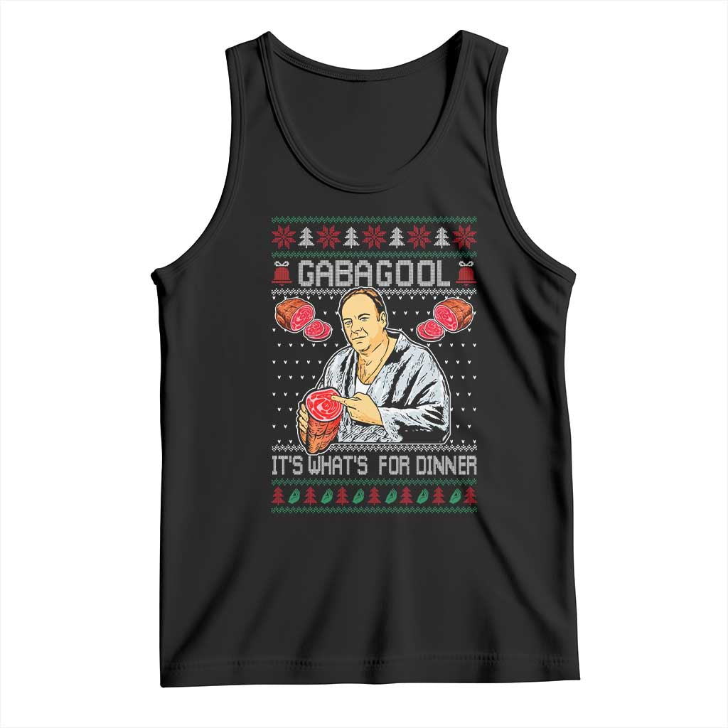 Funny Christmas Mafia Tank Top Gabagool It Is Whats For Dinner Gangster Movie TS11 Black Print Your Wear