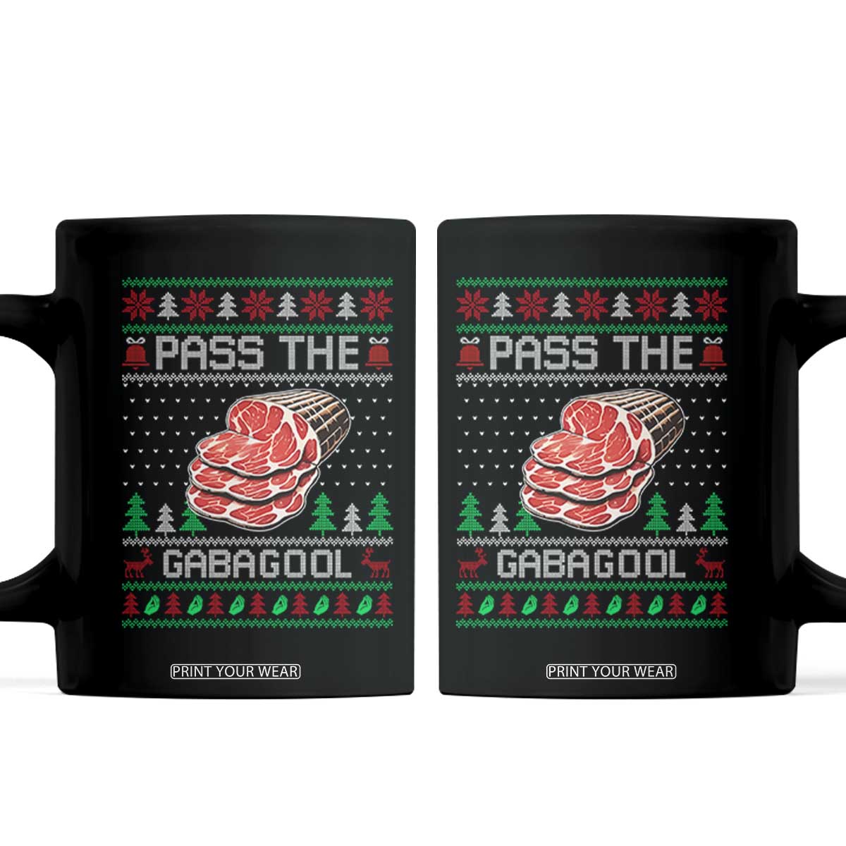 Funny Pass The Gabagool Christmas Coffee Mug Italian Food TS11 Black Print Your Wear