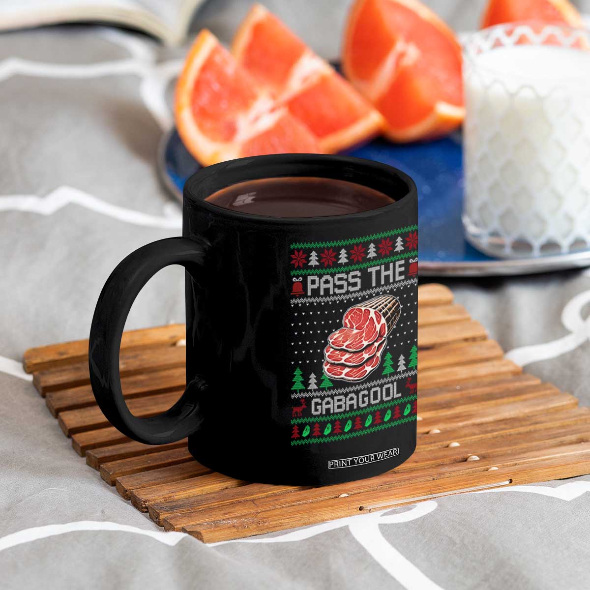 Funny Pass The Gabagool Christmas Coffee Mug Italian Food TS11 Print Your Wear