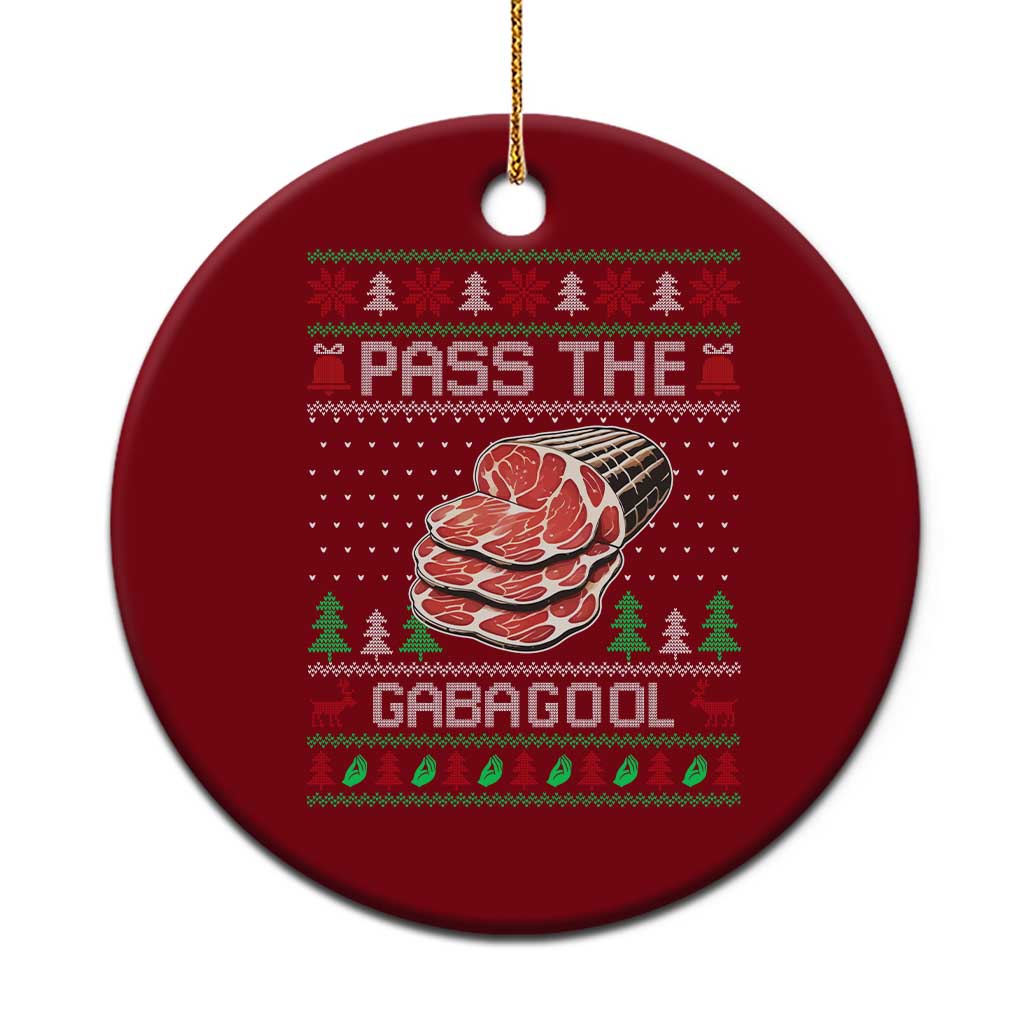 Funny Pass The Gabagool Christmas Ceramic Ornament Italian Food TS11 1pc Red Print Your Wear