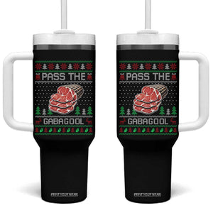 Funny Pass The Gabagool Christmas Tumbler With Handle Italian Food TS11 One Size: 40 oz Black Print Your Wear