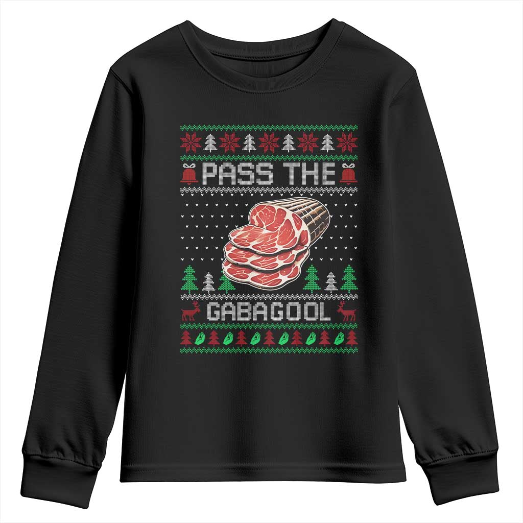 Funny Pass The Gabagool Christmas Youth Sweatshirt Italian Food TS11 Black Print Your Wear