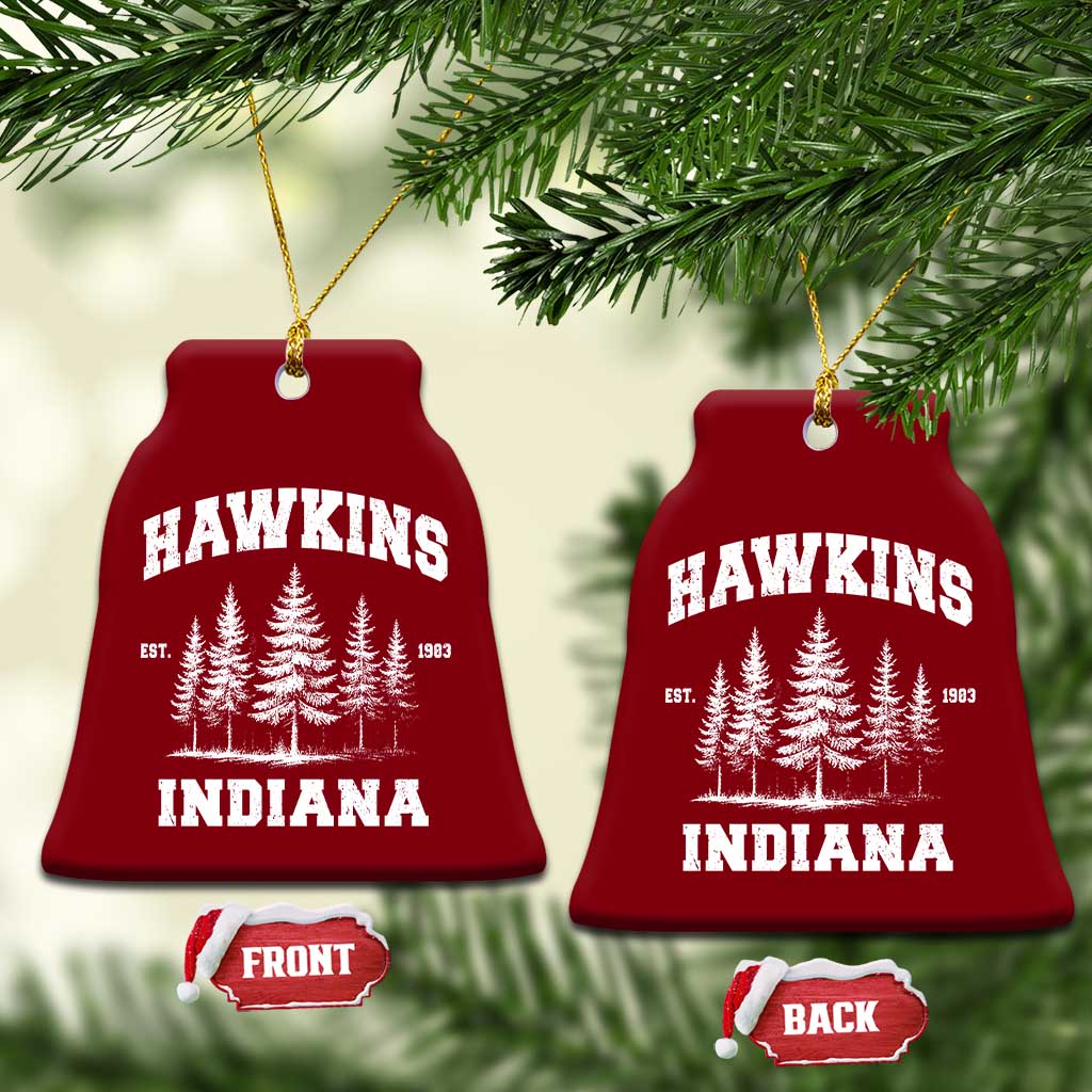 Funny Hawkins Sci Fi Lover Ceramic Ornament Indiana Strangers Pine Tree TS11 Print Your Wear