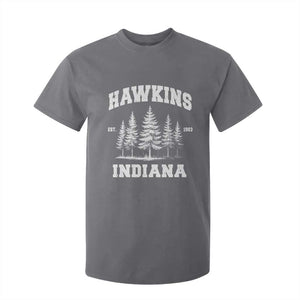 Funny Hawkins Sci Fi Lover T Shirt For Kid Indiana Strangers Pine Tree TS11 Charcoal Print Your Wear